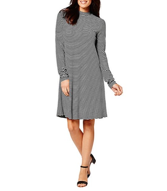 dark grey swing dress Half Sleeve Jersey Dress Dark Grey