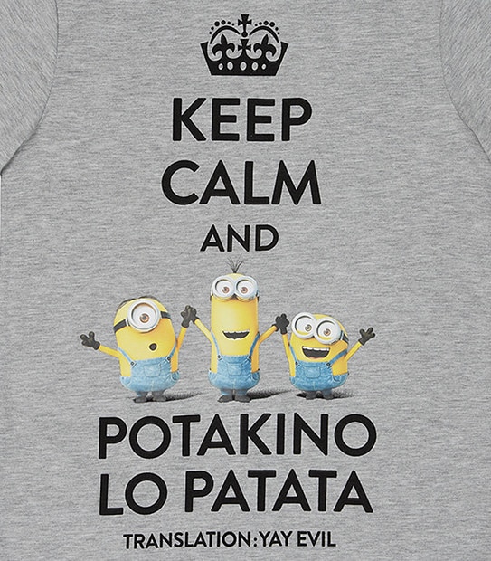Boys' Minions Short Sleeve 'Keep Calm' Print T-Shirt