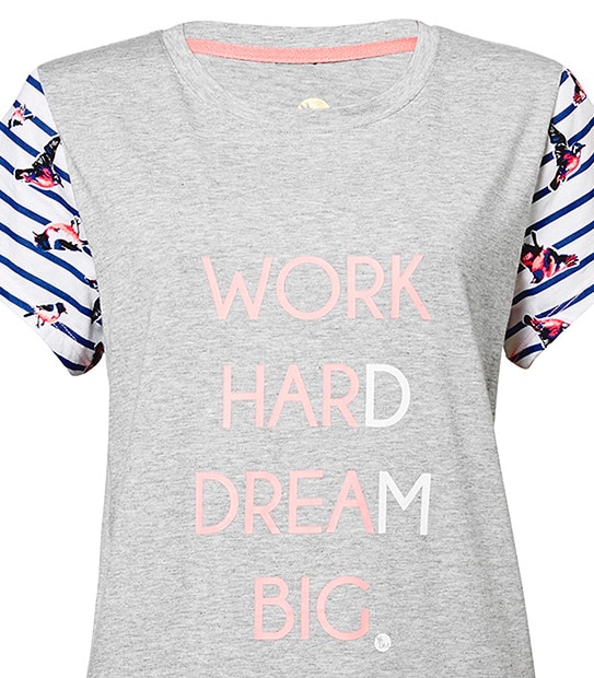 Dannii Minogue Petites Work Hard Dream Big Pyjama Set