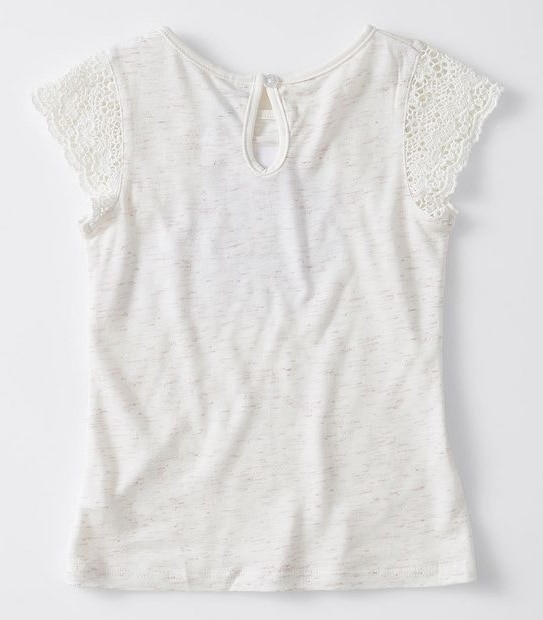 Flower Sequin Lace Top - White