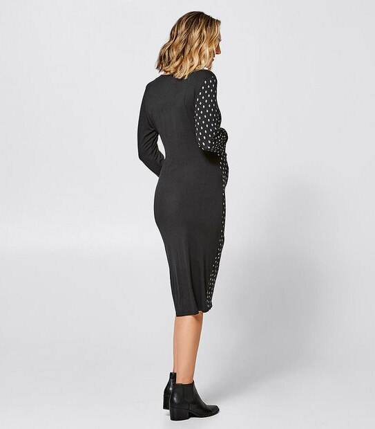 Maternity Bodycon Wrap Dress - AOP 1