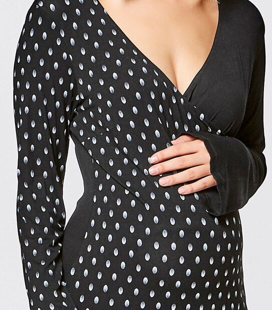 Maternity Bodycon Wrap Dress - AOP 1