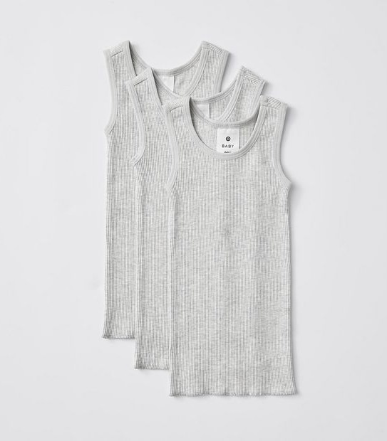 Baby Organic Cotton Vests 3 Pack