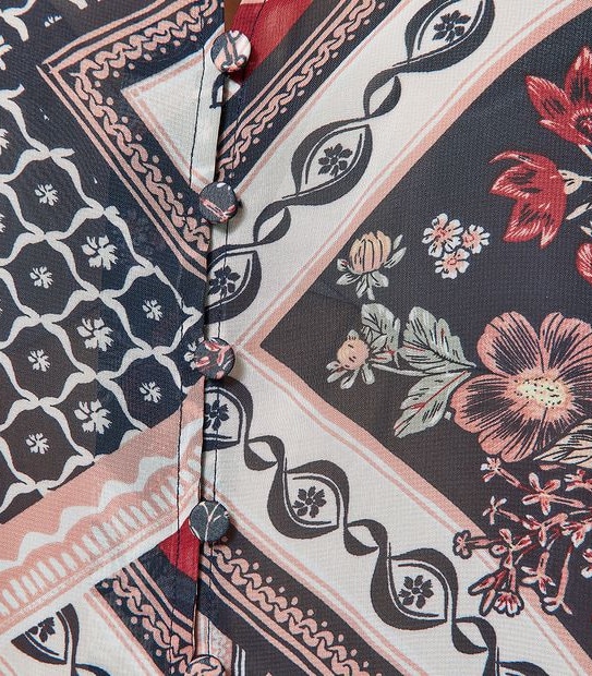 Perry Peasant Blouse - Scarf Print