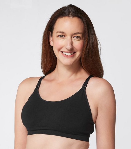 Maternity Racer Back Seamfree Crop Bra; Style: LCT98854 - Black