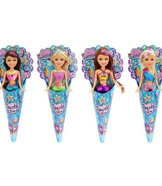 Sparkle Girlz Mermaid Doll In Cone Assorted