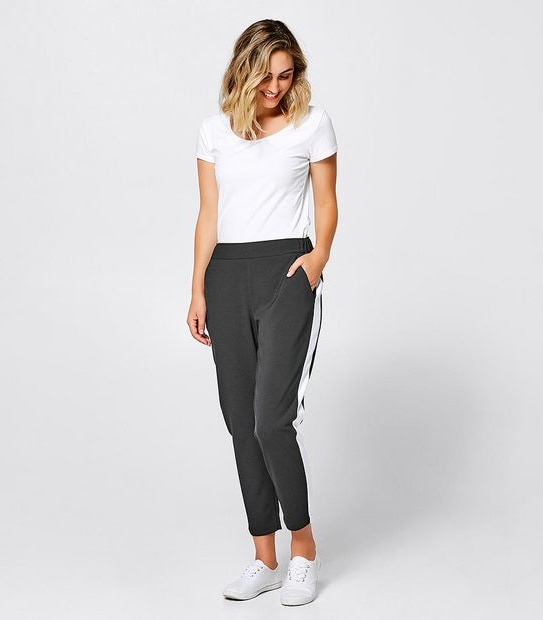 Side Stripe Jogger Pants - Black/White