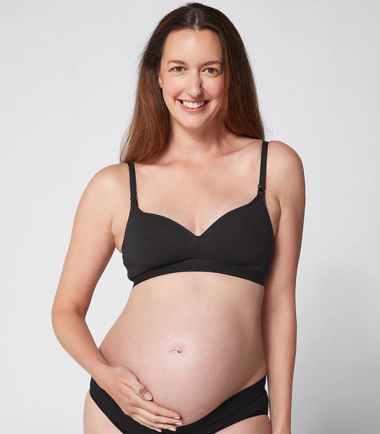 Maternity Wirefree Cotton Nursing Bra; Style: TLMAT080 - Black