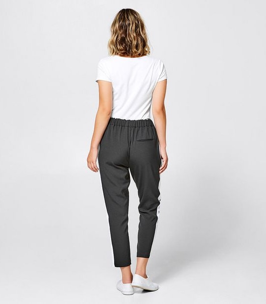 Side Stripe Jogger Pants - Black/White