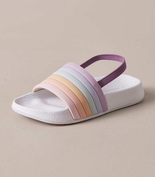 Kids Junior Rainbow Backstrap Slides