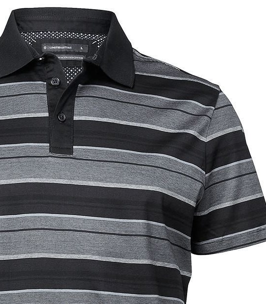 Limited Editions Striped Polo Top - Charcoal Black 3 of 3