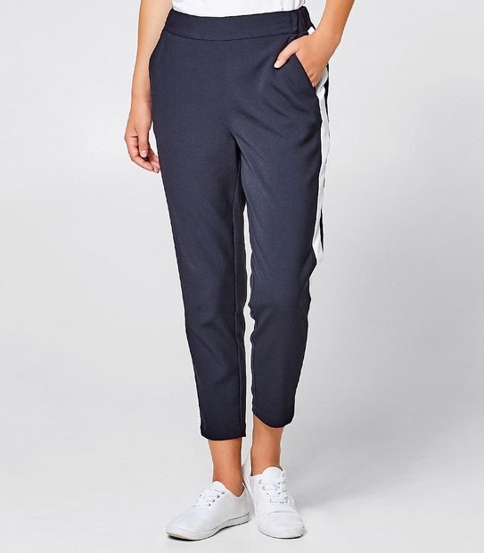 Side Stripe Jogger Pants - Navy/White