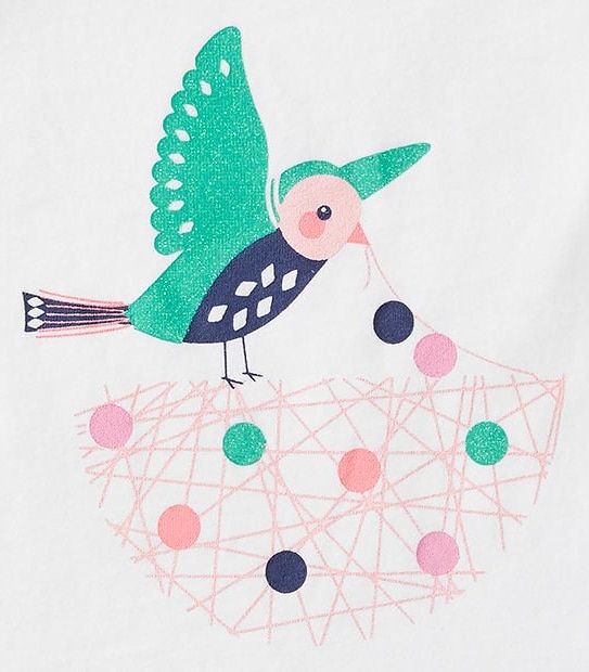 Short Sleeve Bird Print T-Shirt 3 of 3