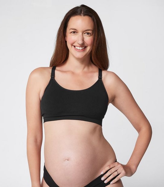 Maternity Racer Back Seamfree Crop Bra; Style: LCT98854 - Black