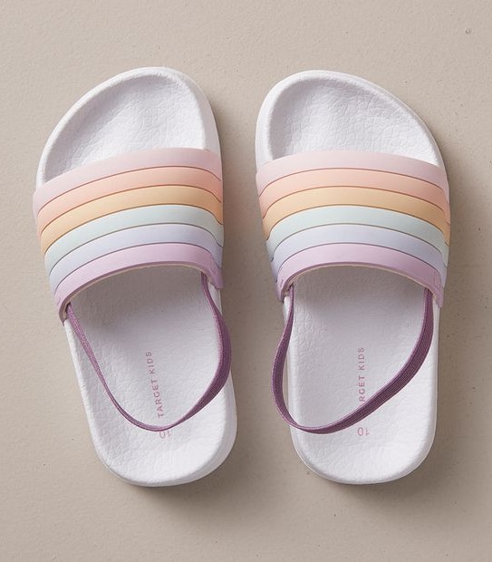 Kids Junior Rainbow Backstrap Slides