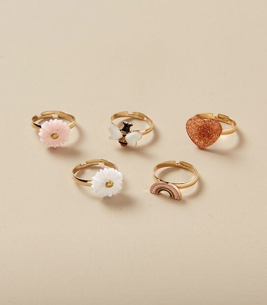 5 Pack Flower Gift Box Rings