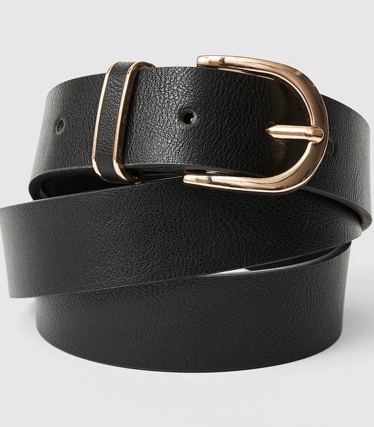 Polished Buckle Hip Belt - Black