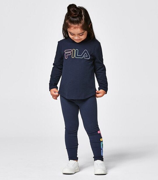 Fila Rainbow Long Sleeve Top - Navy Blue