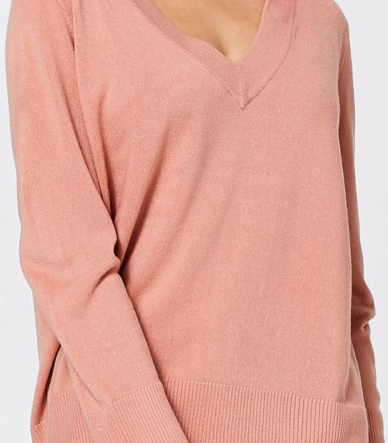V-Neck Jumper - Brown