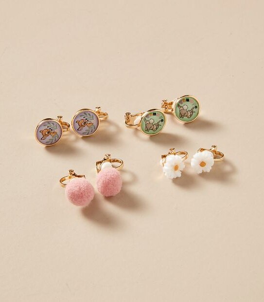 4 Pack Disney Bambi Licensed Clip On Earrings