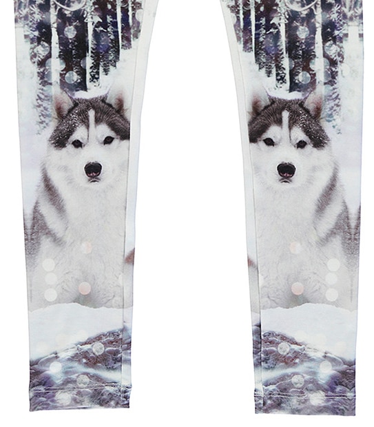 Full Lenght Photographic Husky Print Leggings