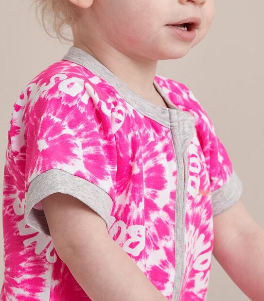 BONDS BXP9T G5P SHORT ZIPPY ROMPER  - TIE DYE PINK