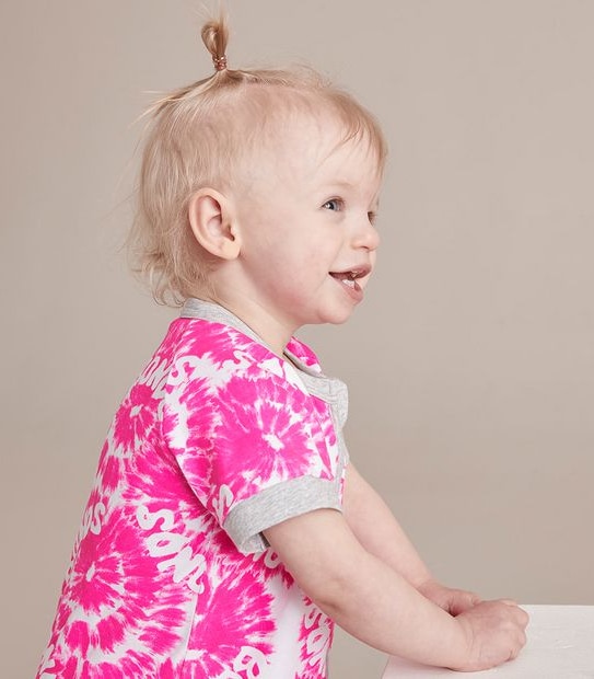 BONDS BXP9T G5P SHORT ZIPPY ROMPER  - TIE DYE PINK