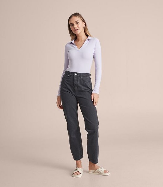 Lily Loves Rib Open Collar Bodysuit