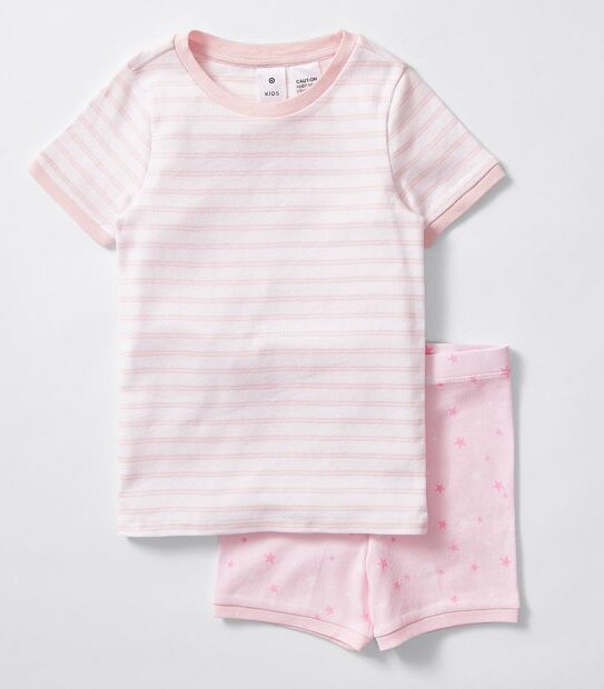 Mix and Match 2 Pack Pyjama Set - Pink Stars and Stripes