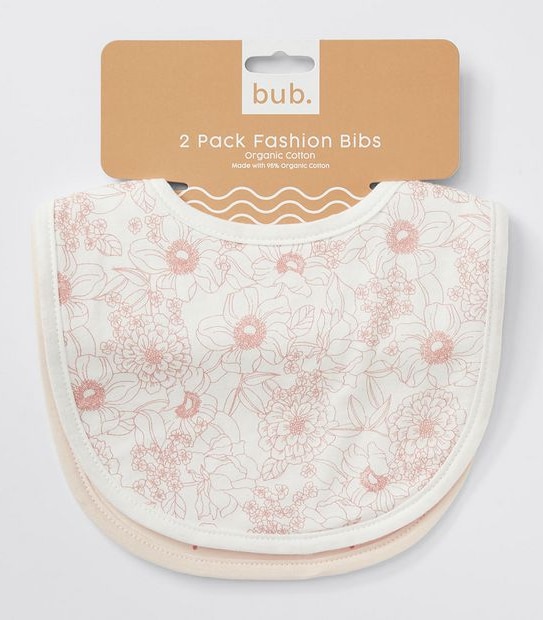 bub. Organic Cotton Fashion Bibs 2 pack
