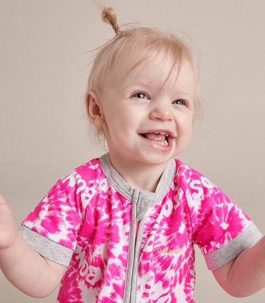 BONDS BXP9T G5P SHORT ZIPPY ROMPER  - TIE DYE PINK
