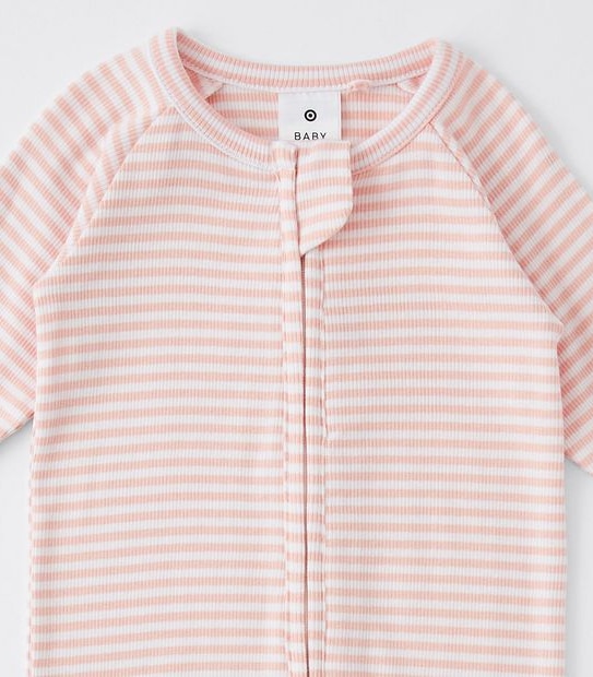Baby Organic Cotton Striped Rib Coverall