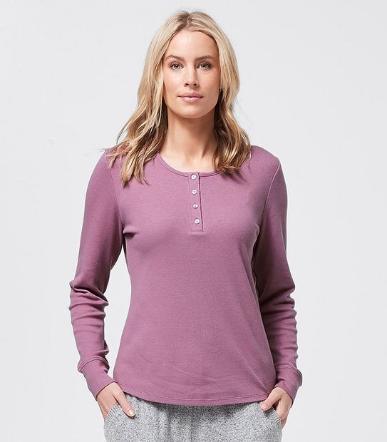 Henley Sleep T-Shirt - Pink