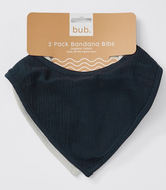 bub. Organic Cotton Bandana Bibs 2 Pack