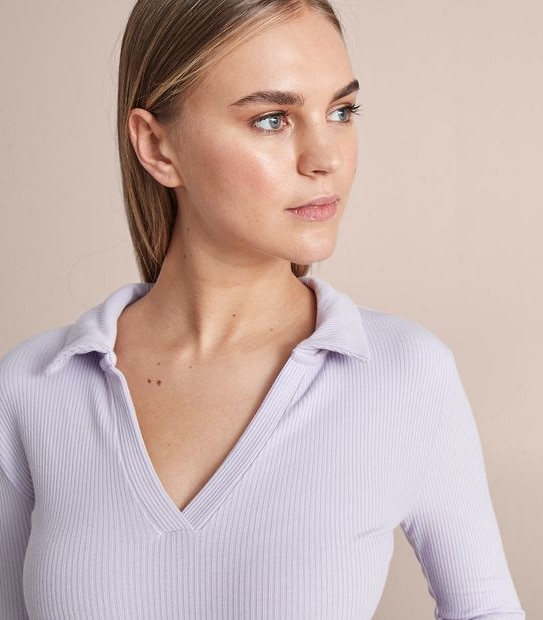 Lily Loves Rib Open Collar Bodysuit