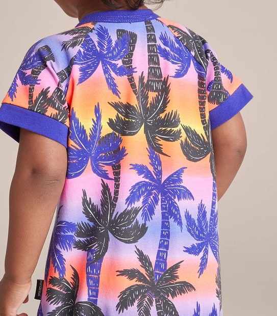 BONDS BXP9T 35N SHORT ZIPPY ROMPER -  SUNSET PALM
