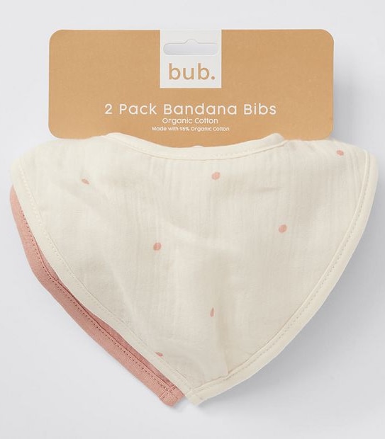 bub. Organic Cotton Bandana Bibs 2 Pack