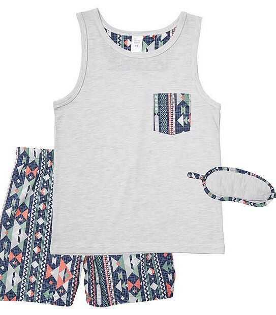 Aztec Printed Pyjamas With Bonus Sleep Mask 