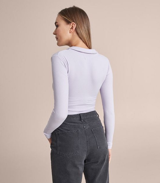 Lily Loves Rib Open Collar Bodysuit
