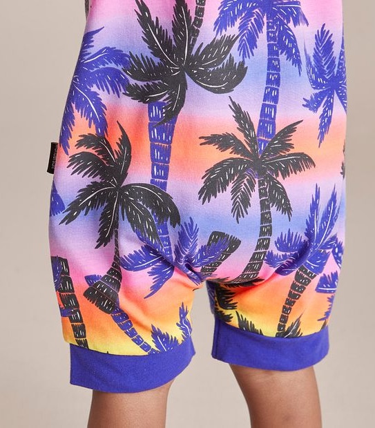 BONDS BXP9T 35N SHORT ZIPPY ROMPER -  SUNSET PALM