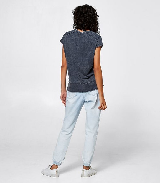 Piping Hot Boyfriend Fit T-Shirt - Navy 