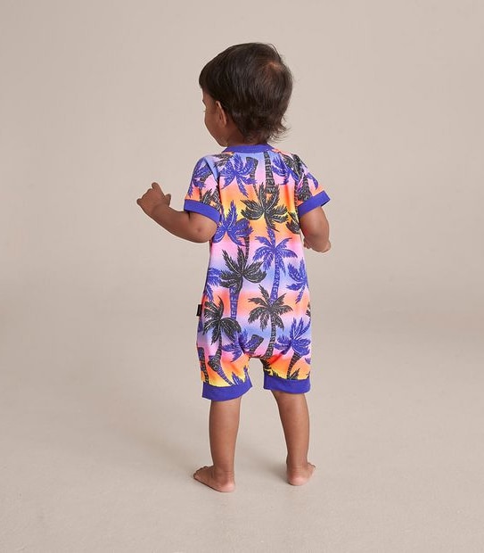 BONDS BXP9T 35N SHORT ZIPPY ROMPER -  SUNSET PALM
