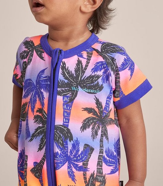 BONDS BXP9T 35N SHORT ZIPPY ROMPER -  SUNSET PALM