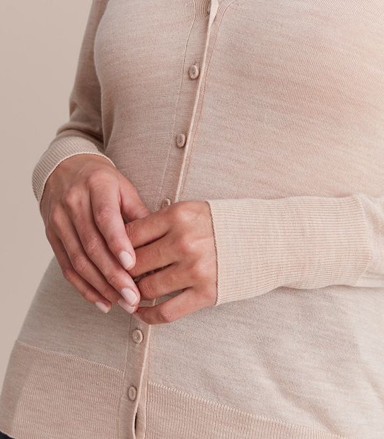 Preview Merino Wool V-Neck Button Through Cardigan