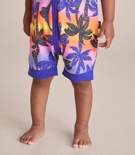 BONDS BXP9T 35N SHORT ZIPPY ROMPER -  SUNSET PALM