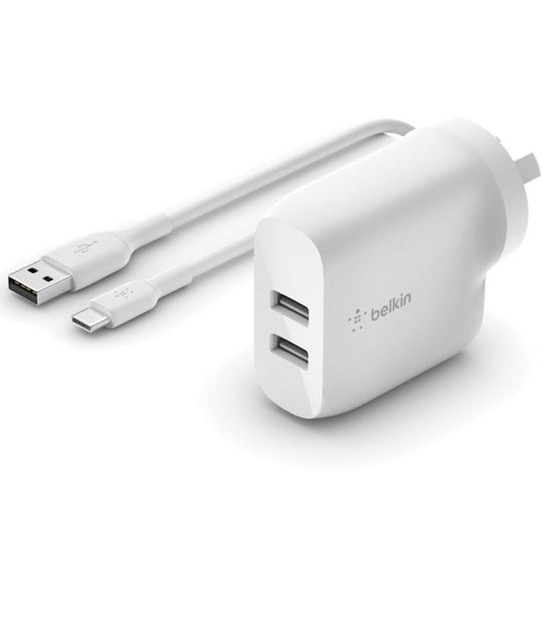 Belkin Dual USB-A Wall Charger USB-A to USB-C