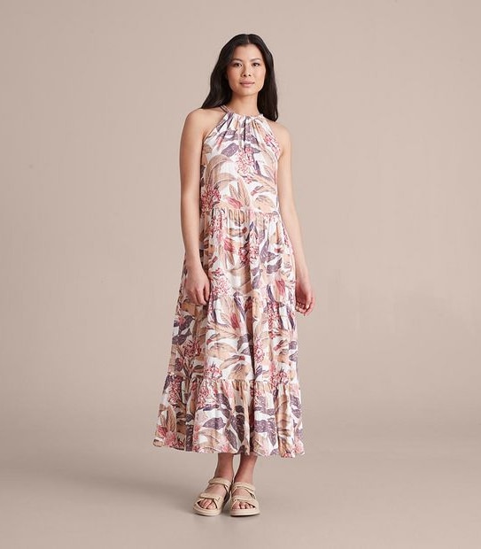 Family Matching Tiered Halter Maxi Dress