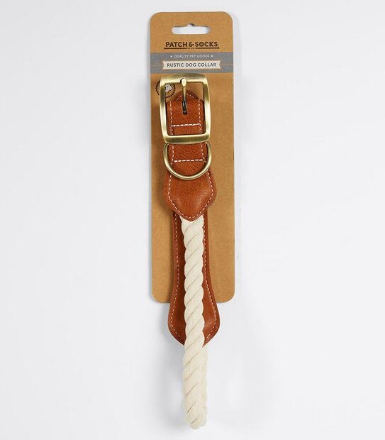 Patch & Socks Rustic Dog Collar - Large