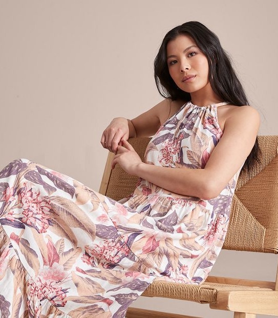Family Matching Tiered Halter Maxi Dress