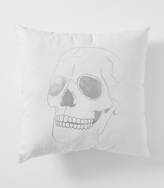 Halloween Skull Cushion - Cream